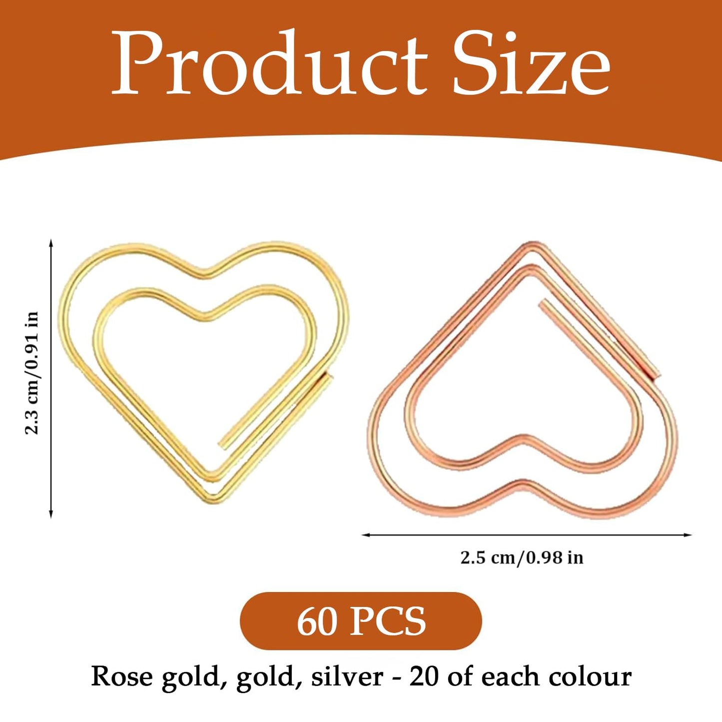 Cute Love Heart Paper Clips