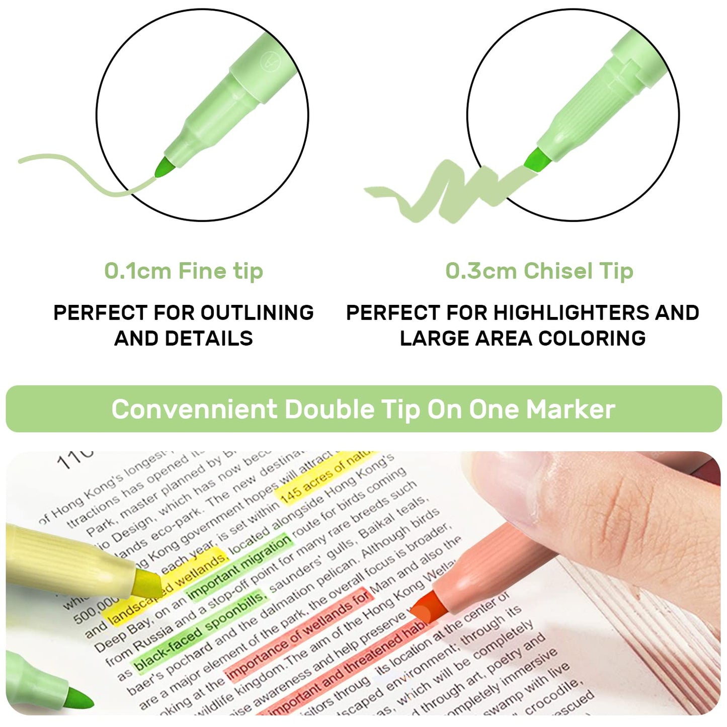 Pastell-Textmarker mit Doppelspitze