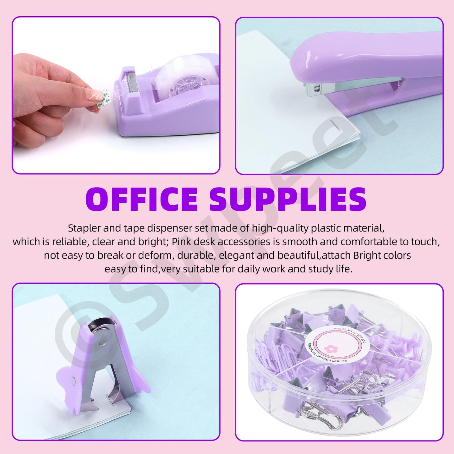 Kit de suministros de oficina morado