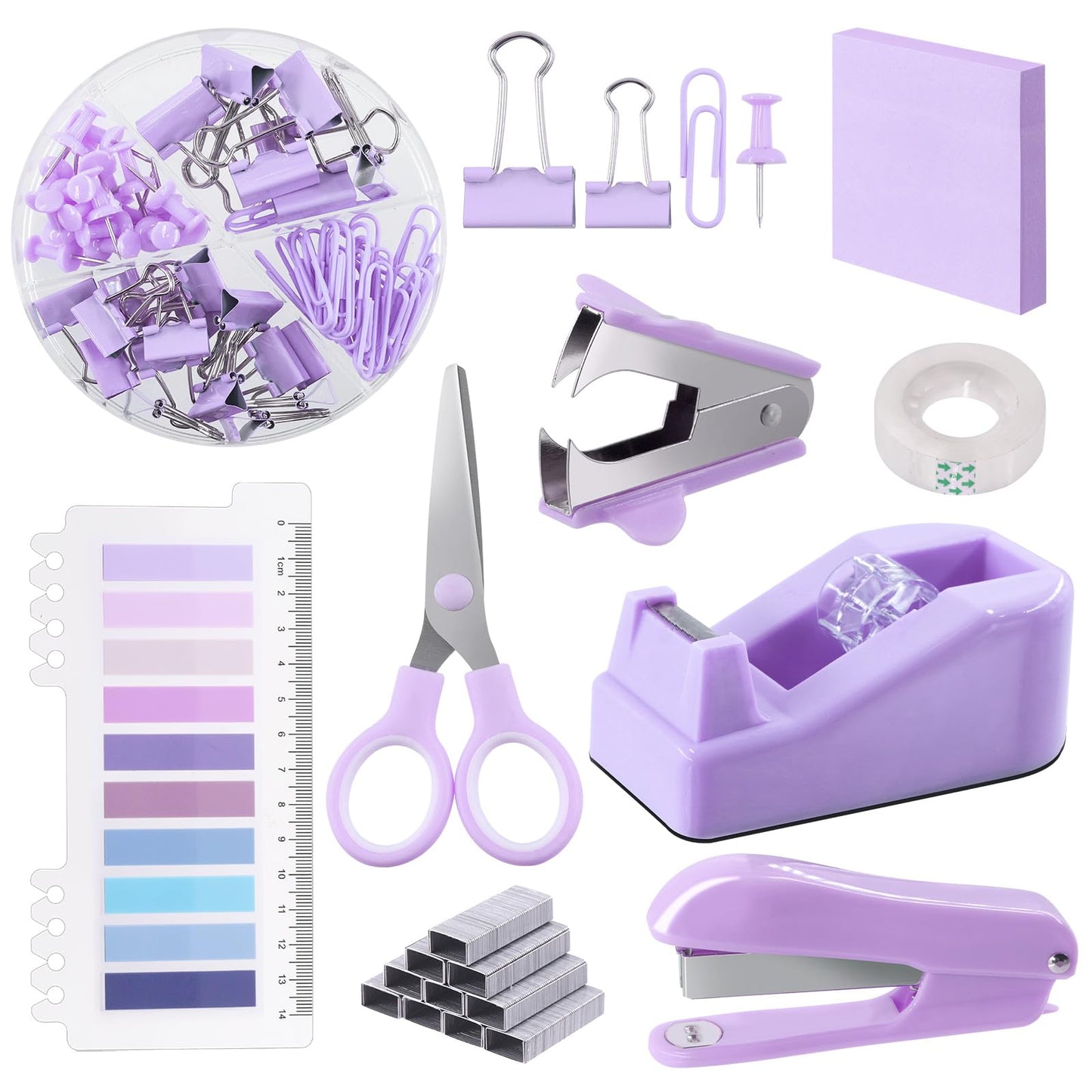 Kit de suministros de oficina morado
