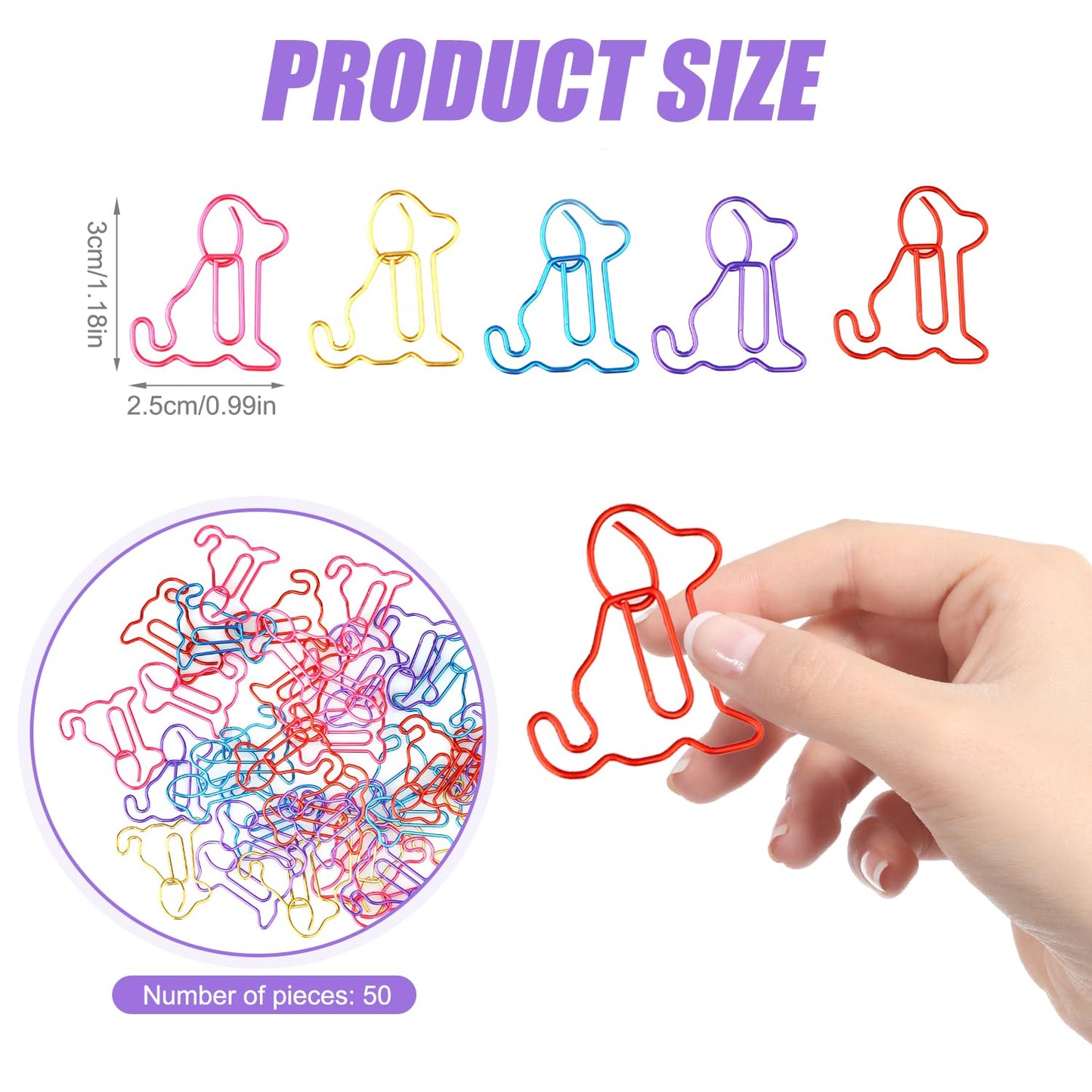 Clips de papel con forma de perro