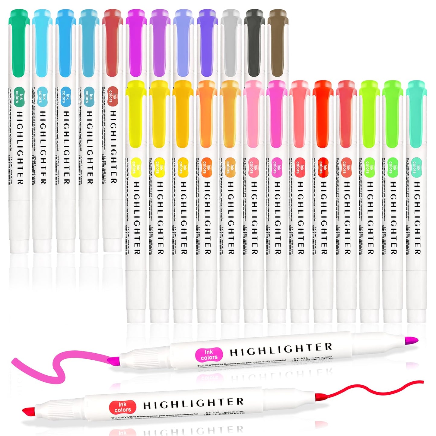 Gel marker pens colored