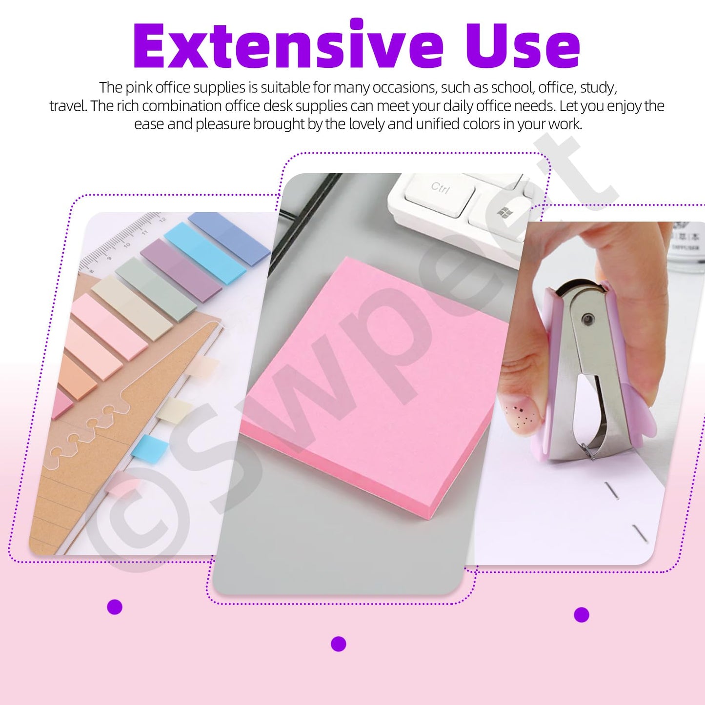 Pink Office Supplies Kit