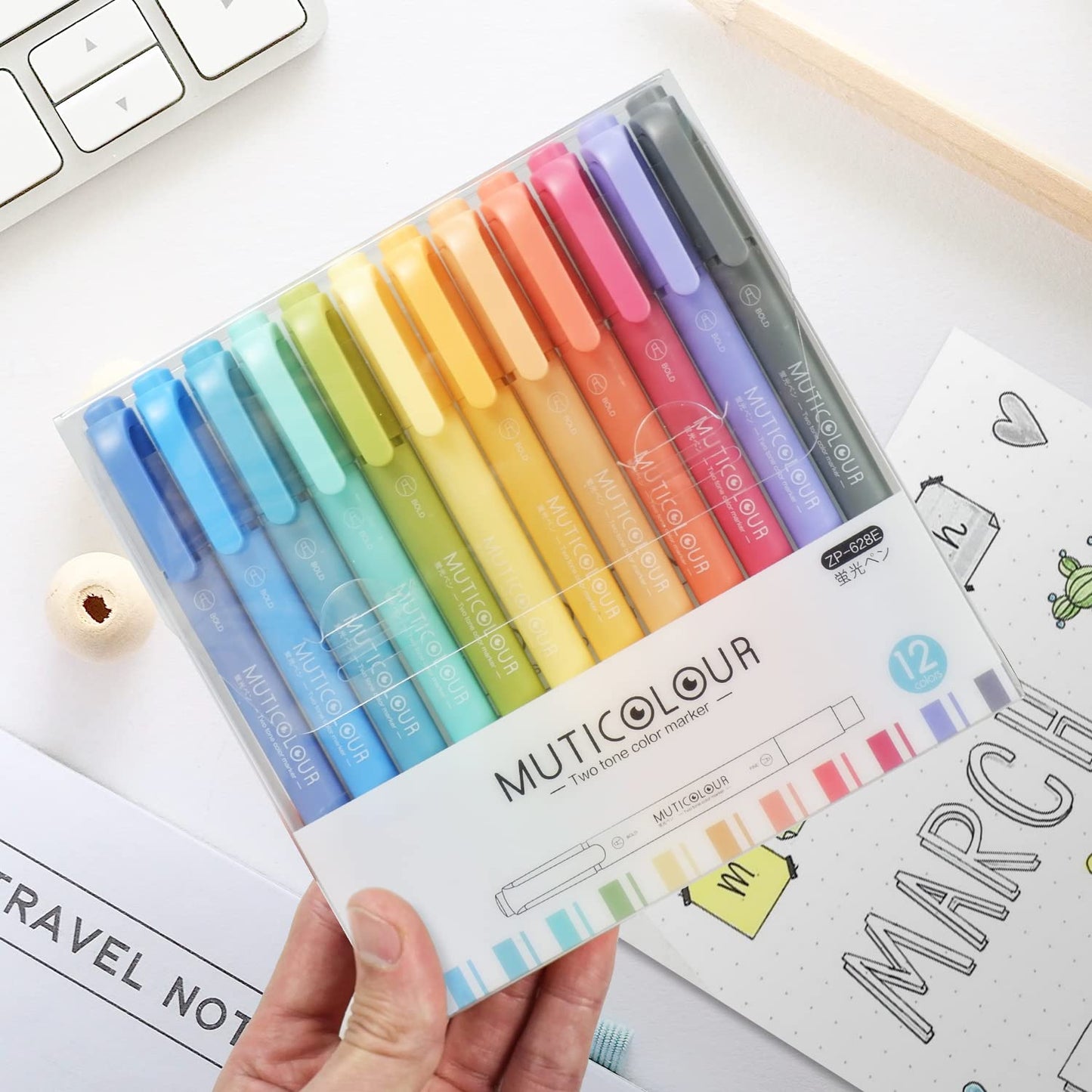 Pastell-Textmarker mit Doppelspitze