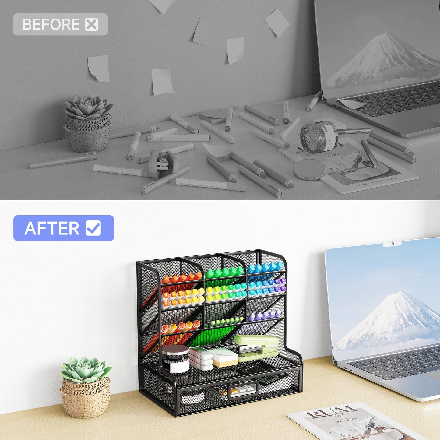 Mesh Desk Organizer with Drawer