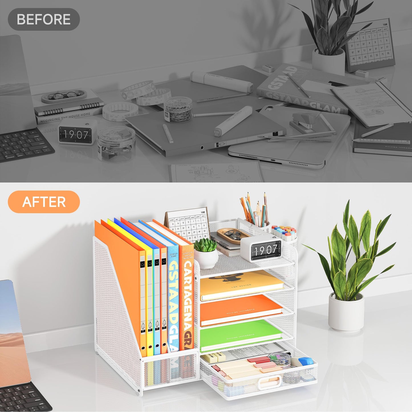 Desk Organizer with File Holder