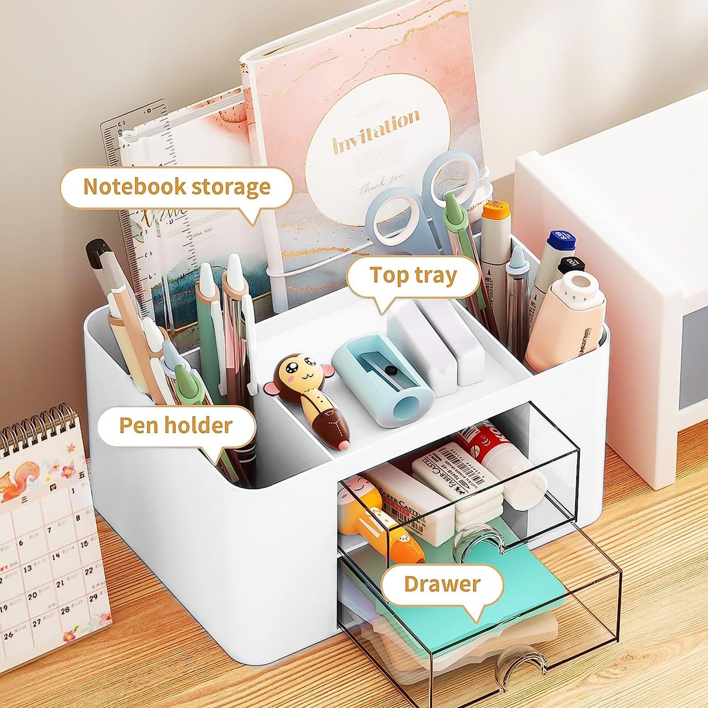 Desk Organiser White