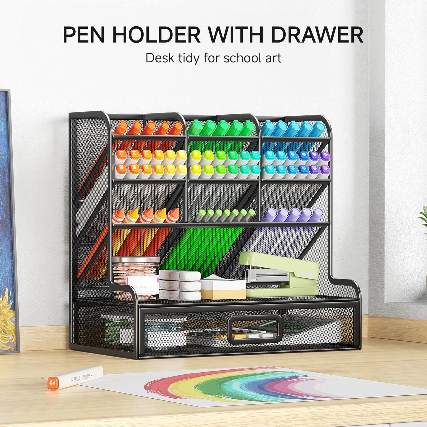 Mesh Desk Organizer with Drawer