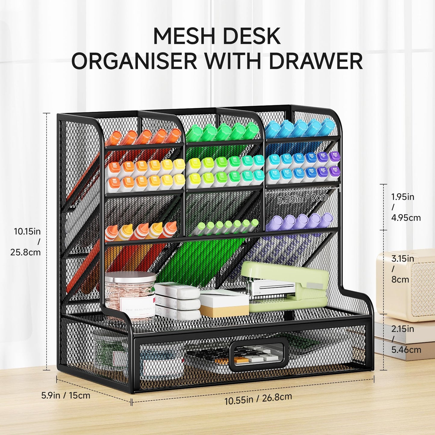 Mesh Desk Organizer with Drawer