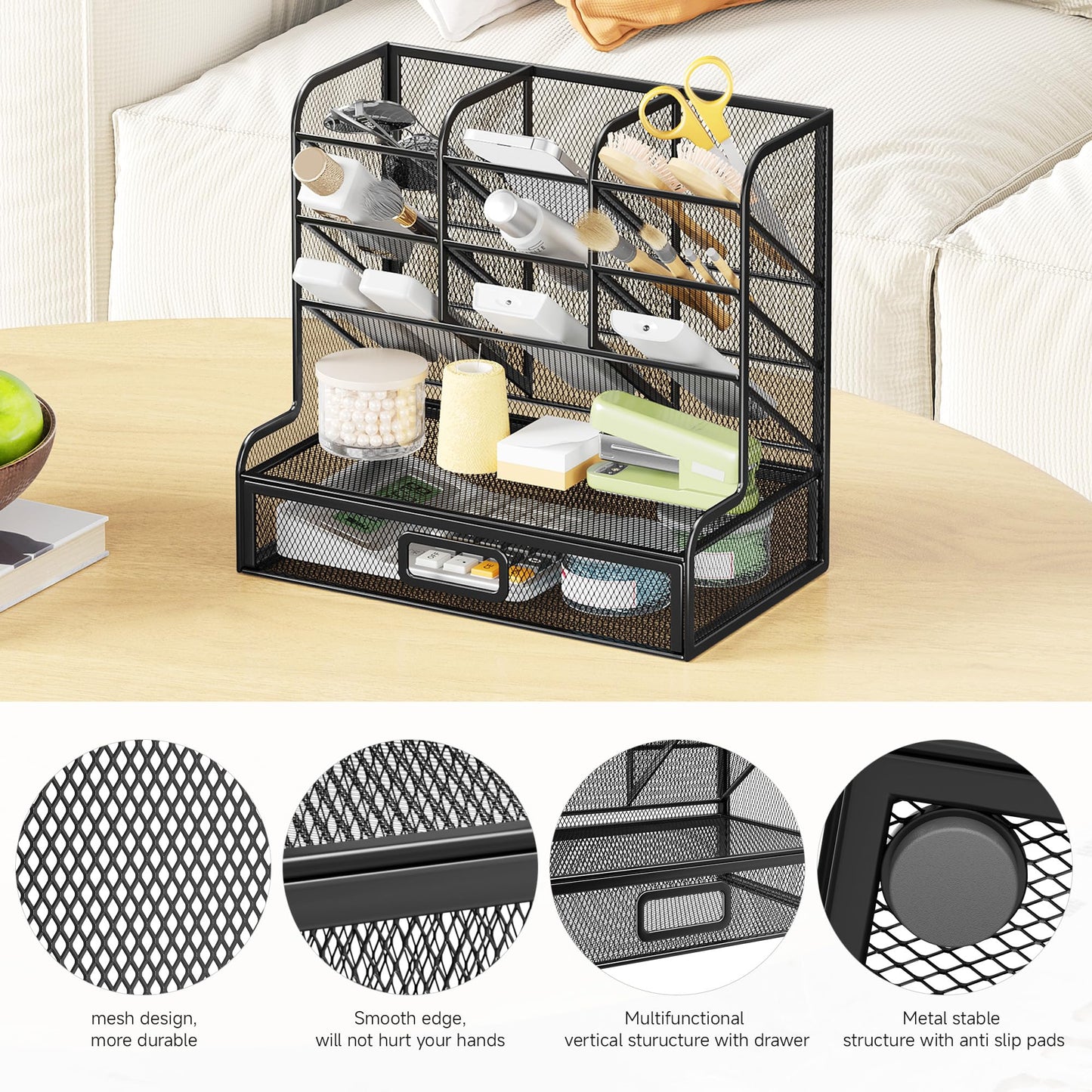 Mesh Desk Organizer with Drawer