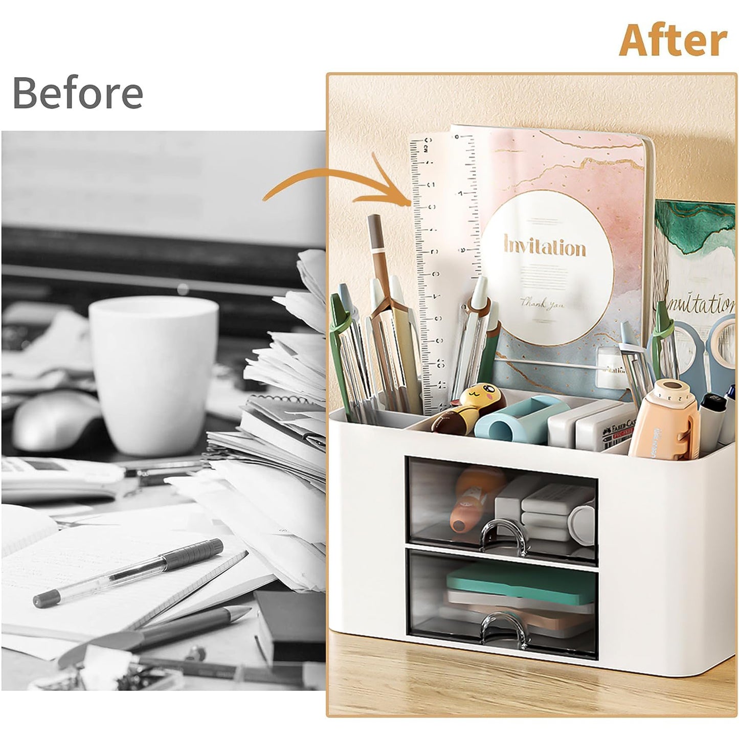 Desk Organiser White