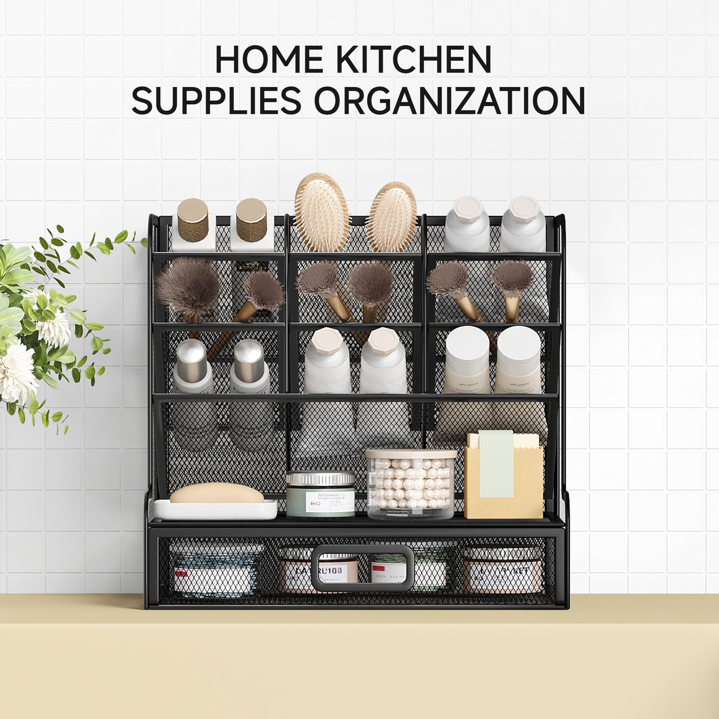 Mesh Desk Organizer with Drawer