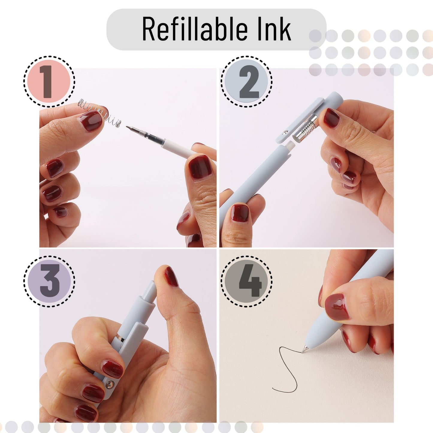 Retractable Fine Point Gel Pens