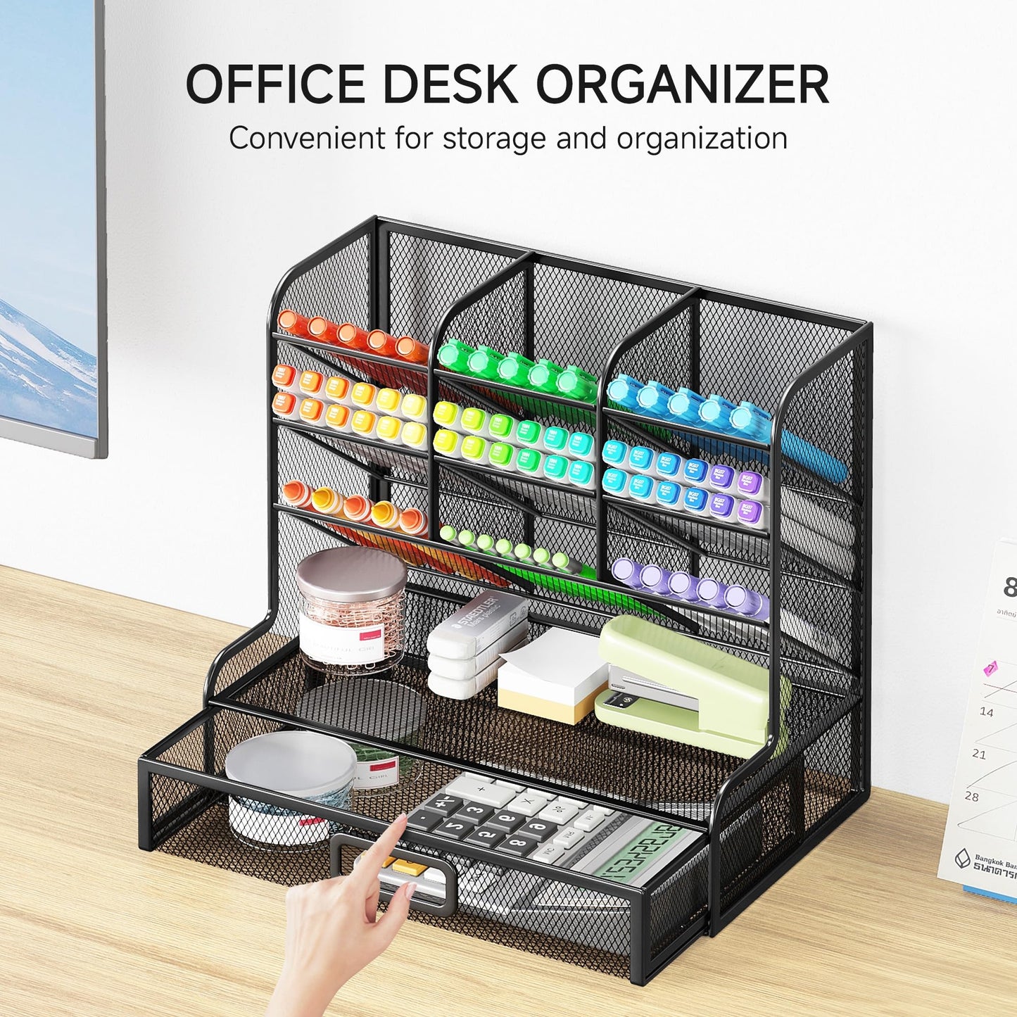 Mesh Desk Organizer with Drawer